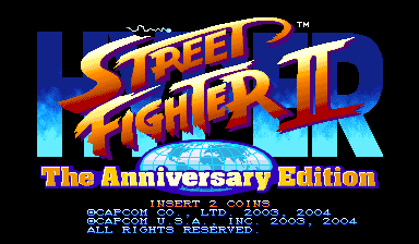 Hyper Street Fighter 2: The Anniversary Edition (USA 040202) Title Screen